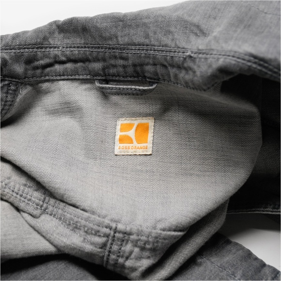 BOSS ORANGE Black Denim Field Jacket Size L Made in Italy - Picture 4 of 10